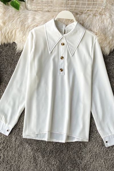 Klassikalise kraega lihtsa mudeliga vabaaja naiste särk