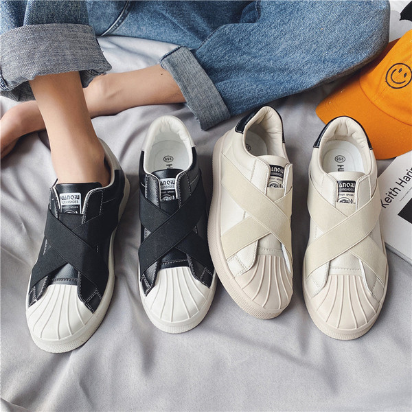 Eko-nahast valmistatud vabaaja rihmadega meeste tossud