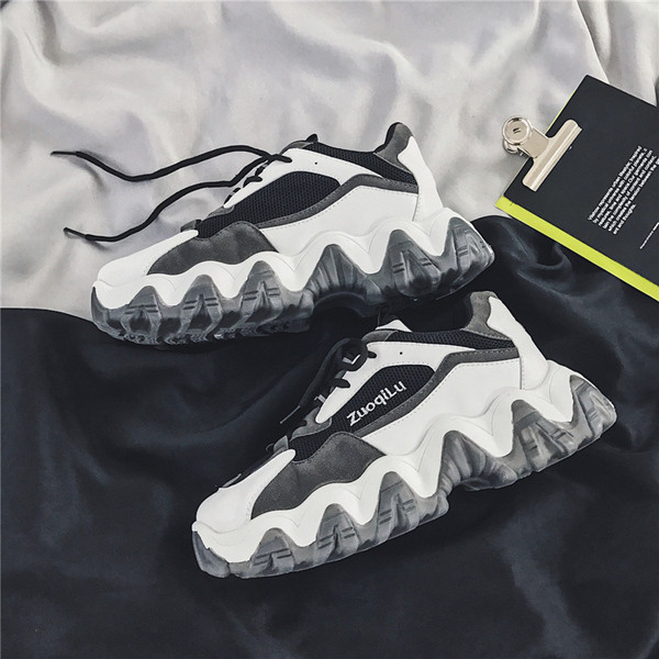 Muške tenisice s grubim potplatom - umjetna koža