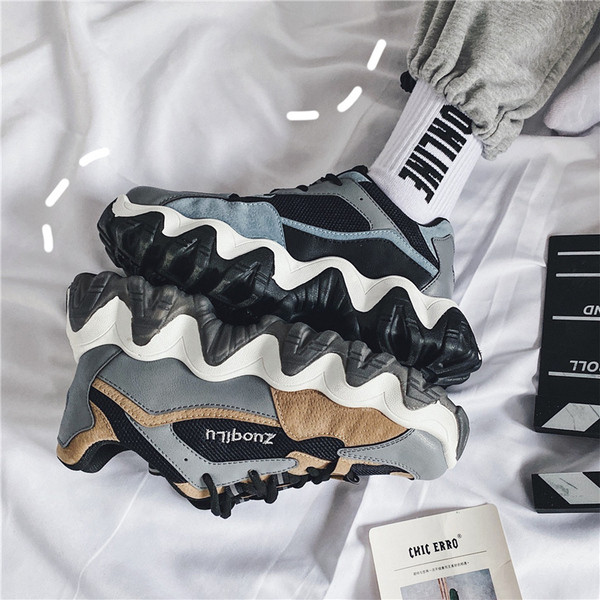 Muške tenisice s grubim potplatom - umjetna koža