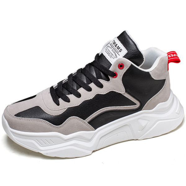 Aktuális férfi tornacipő eko bőrből, magas talppal