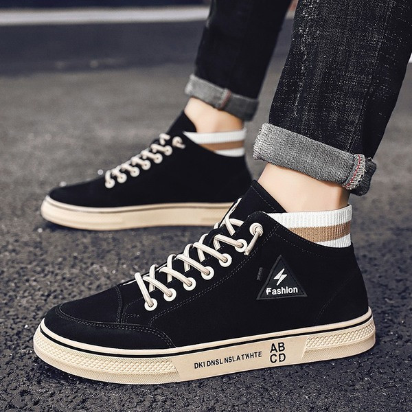 Sport és hétköznapi férfi tornacipők öko velúr nyakkendőkkel