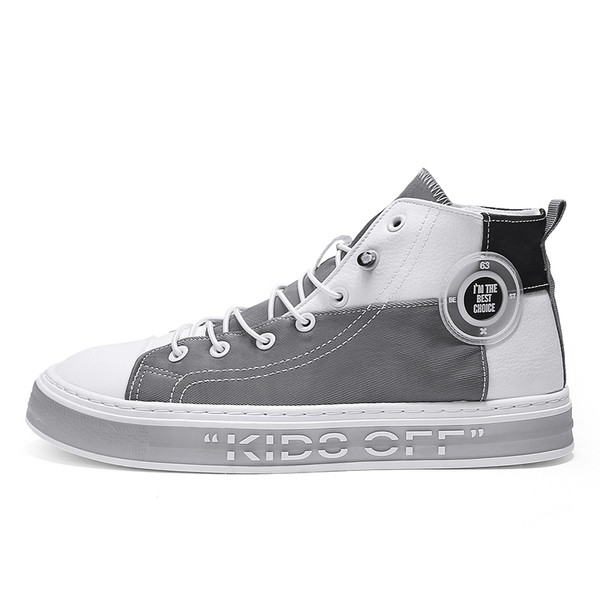 Magas modell férfi tornacipő eko bőrből és textilből