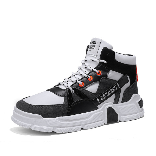 Pánske moderné tenisky s plochou podrážkou a nápisom