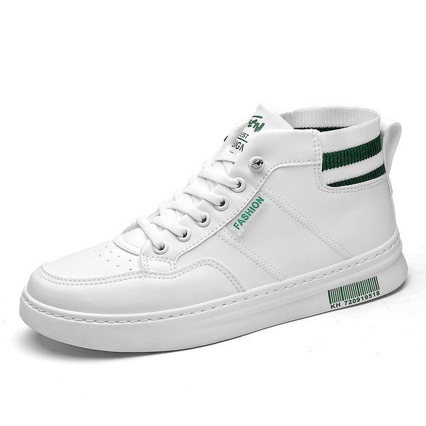 Ανδρικά αθλητικά παπούτσια μοντέρνα από οικολογικό δέρμα με κορδόνια και ελαστικά