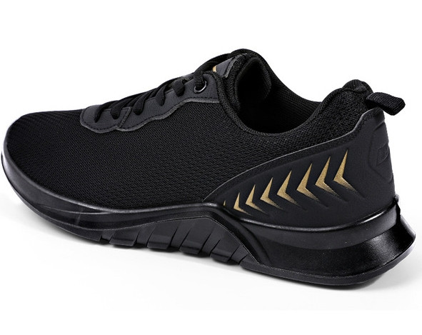 Férfi alkalmi tornacipő fűzős, lapos talppal, fekete színben