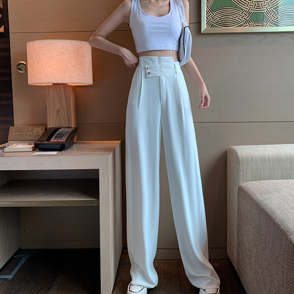 Aktualan široki model ženskih dugih hlača