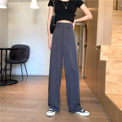 Naiste vabaaja püksid kõrge vöökohaga tavaline mudel