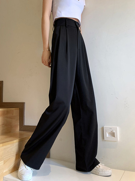 Naiste vabaaja püksid kõrge vöökohaga tavaline mudel