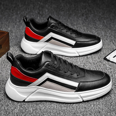 Ανδρικά casual πάνινα παπούτσια κατασκευασμένα από έκο δέρμα με κορδόνια και ψηλή σόλα