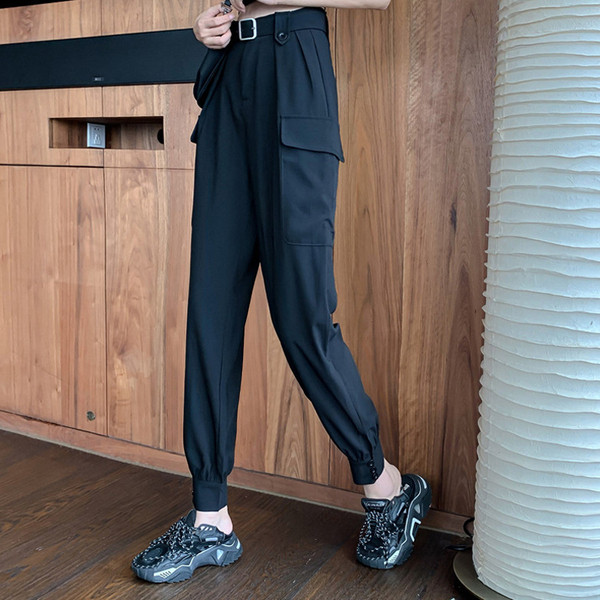 Ženske ležerne hlače s bočnim džepovima i gumbima