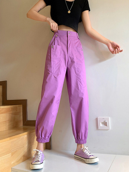 Ženske ležerne hlače ravnog modela na gumicu