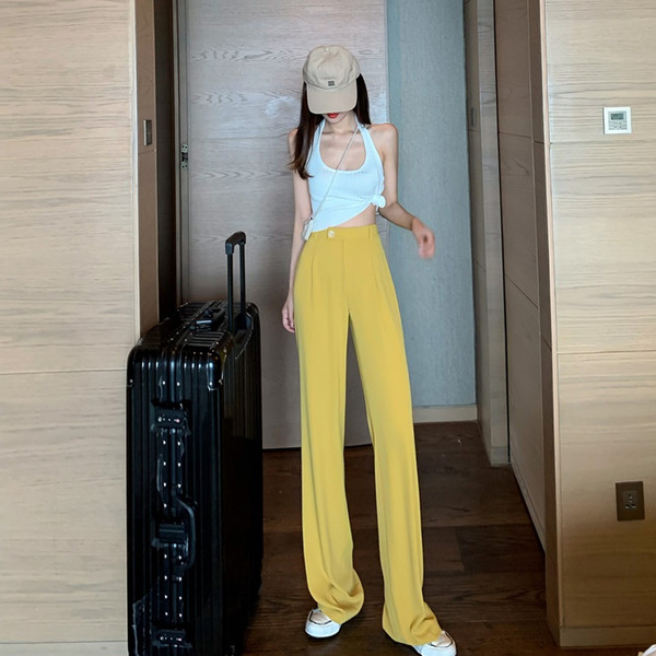 Stílusos női hosszú nadrág, magas derékkal