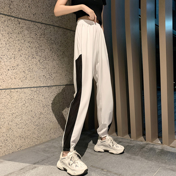 Μοντέρνο γυναικείο μακρύ παντελόνι με άκρη