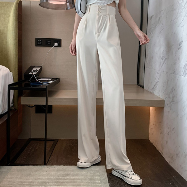 Stílusos női nadrág magas derékkal, letisztult modell