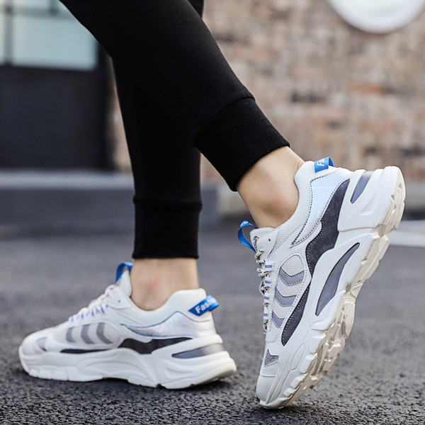 Férfi tornacipő textilből és öko bőrből