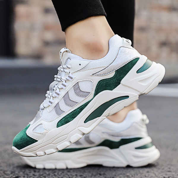 Férfi tornacipő textilből és öko bőrből