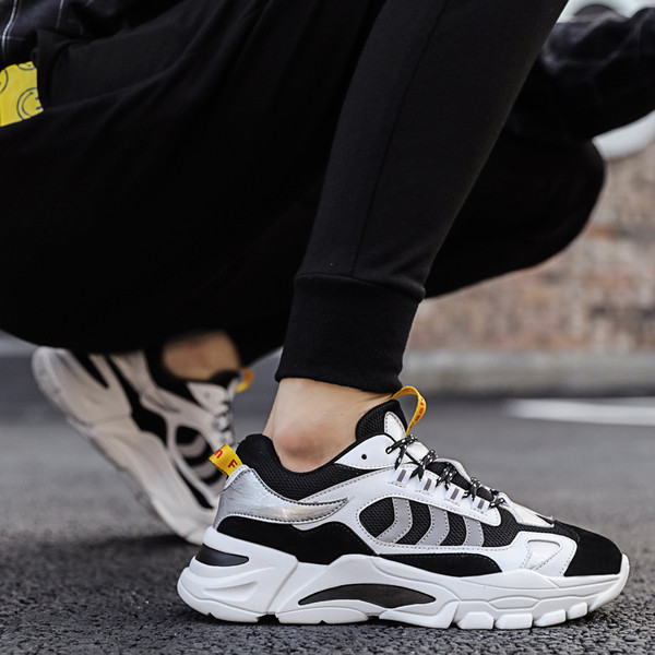 Férfi tornacipő textilből és öko bőrből