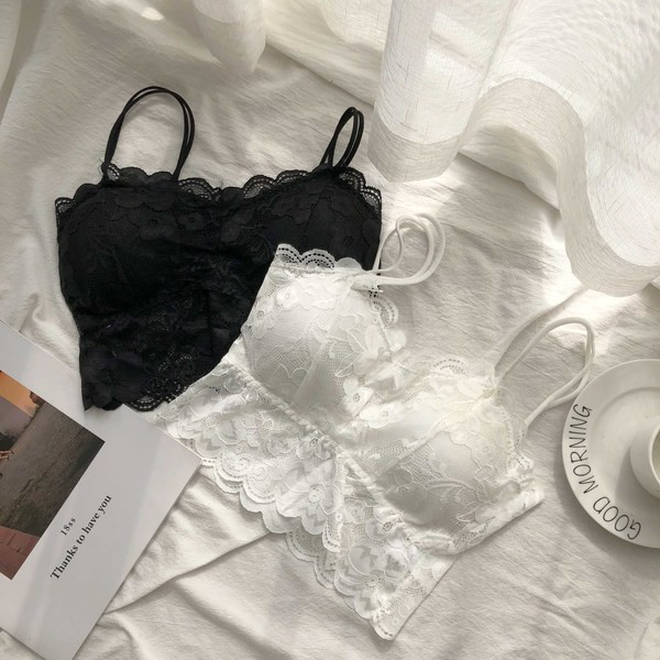 Ženski aktualni čipkasti bustier s tankim naramenicama
