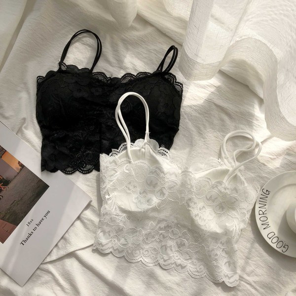 Ženski aktualni čipkasti bustier s tankim naramenicama