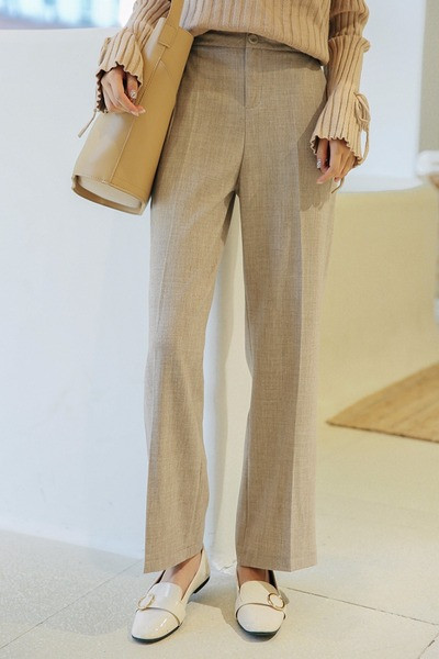 Stiilne naiste pikad püksid sirge kõrge vöökohaga mudel