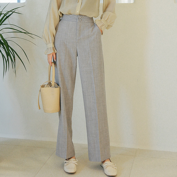 Stiilne naiste pikad püksid sirge kõrge vöökohaga mudel