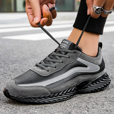 Öko bőrből és öko velúrból készült férfi tornacipő