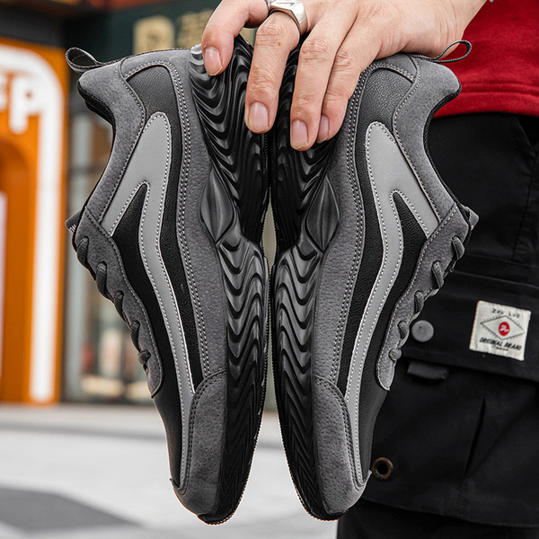 Öko bőrből és öko velúrból készült férfi tornacipő