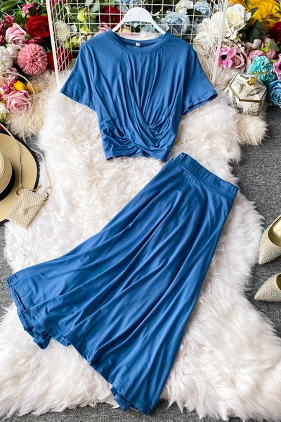 Női lezser hosszú szoknya és blúz szett