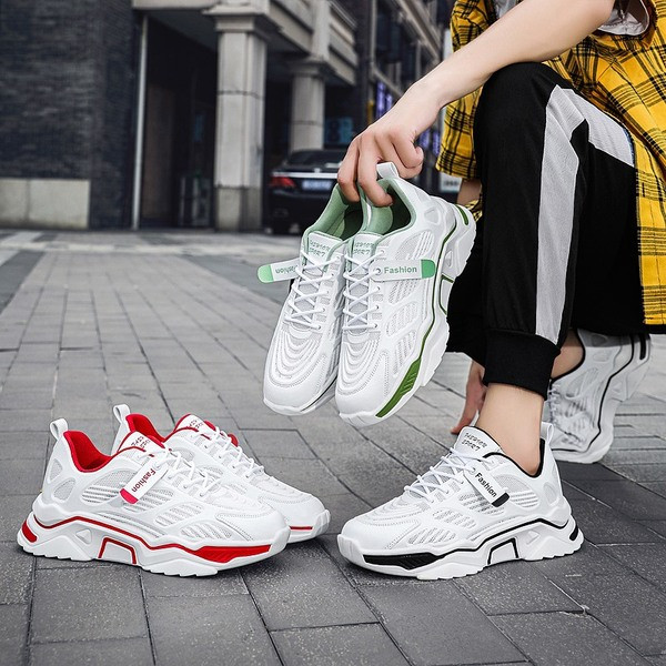 Moderne muške tenisice sa vezicama i grubim đonom u tri boje