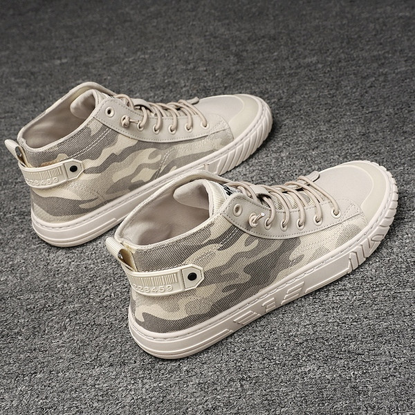 Férfi terepszínű tornacipő lapos talppal