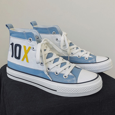 Magas modell vászon tornacipő feliratokkal