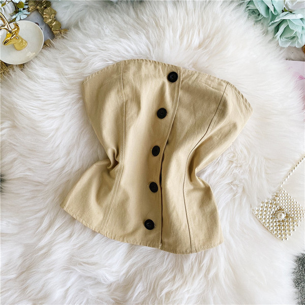 Női modern mellszoba gombokkal, sima modell