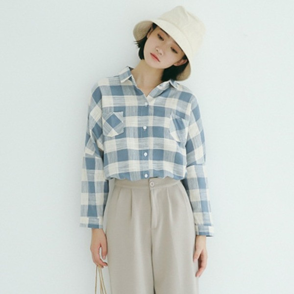 Ženska ležerna karirana košulja s klasičnim ovratnikom