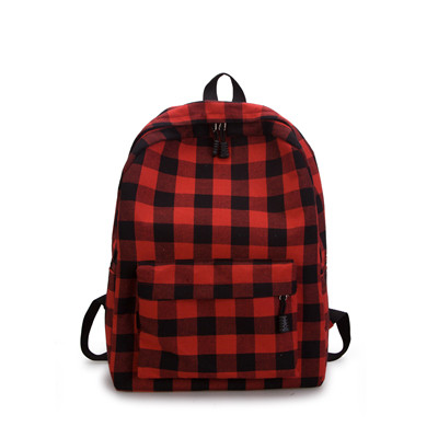 Női mindennapi kockás hátizsák négy modellben fehér, fekete, piros, zöld és kék színben