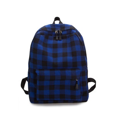 Női mindennapi kockás hátizsák négy modellben fehér, fekete, piros, zöld és kék színben