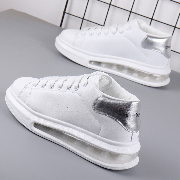 Eko bőrből készült alkalmi cipők légkamrával, férfiak és nők számára