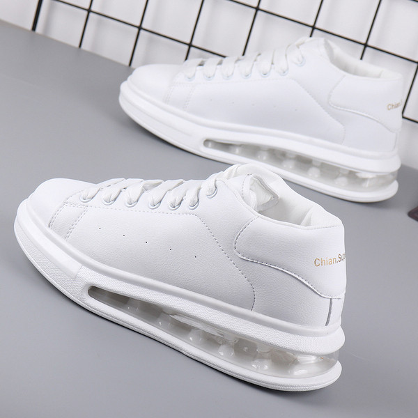 Eko bőrből készült alkalmi cipők légkamrával, férfiak és nők számára