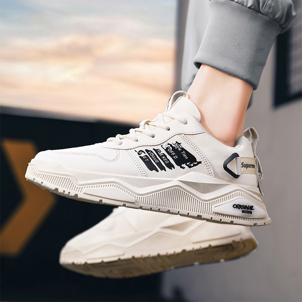 Ležerne muške tenisice sa vezicama i natpisima u tri boje