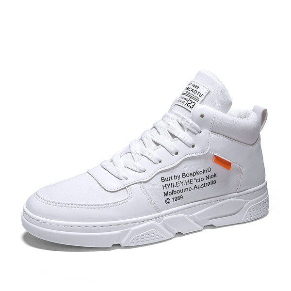 Sport magas férfi bőr tornacipő fűzővel