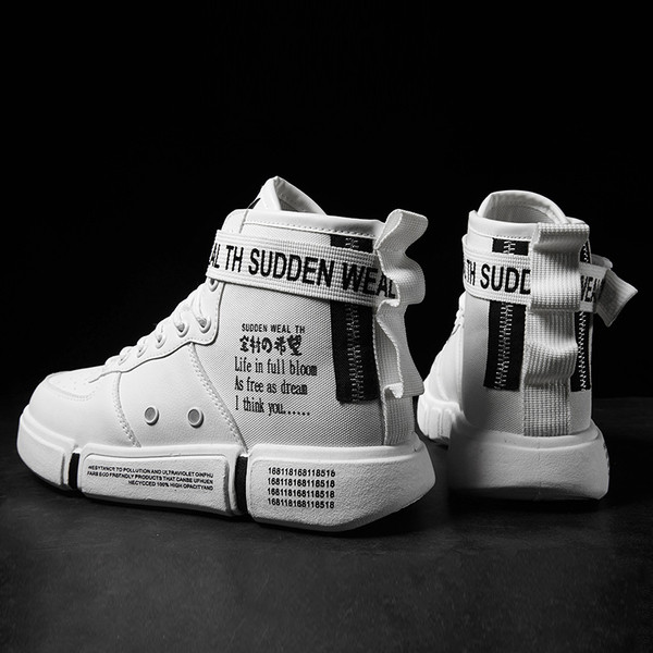 Férfi magas tornacipő felirattal és nyakkendővel több színben