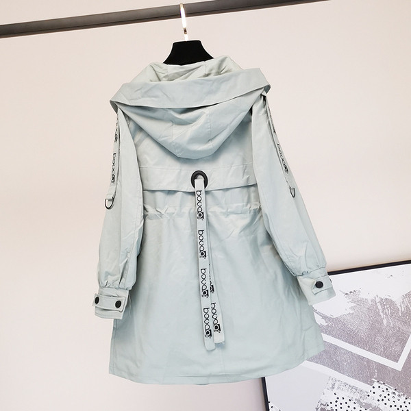 Naiste vabaaja sügisjope kapuutsi ja taskutega