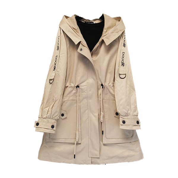 Naiste vabaaja sügisjope kapuutsi ja taskutega