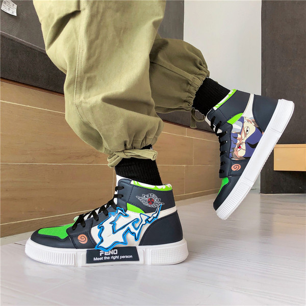 Eco bőrből készült magas cipők színes rátéttel