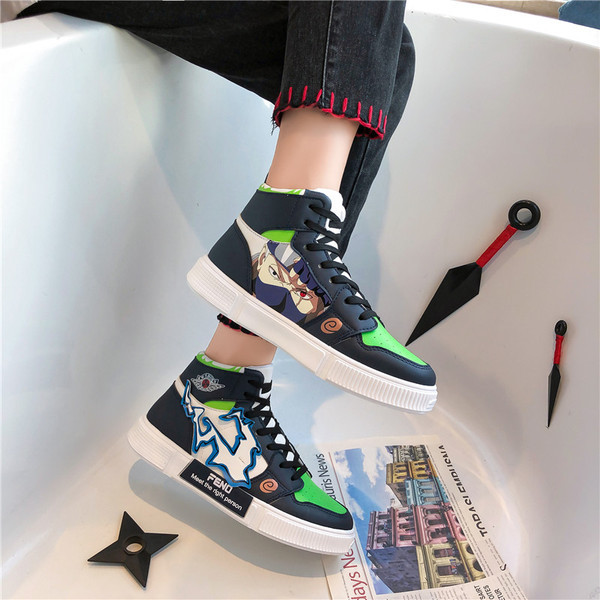 Eco bőrből készült magas cipők színes rátéttel