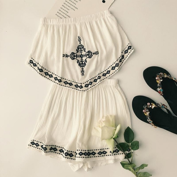 Ljetni ženski komplet hlače i bustier