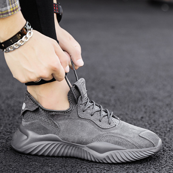 Eco velúrból készült lezser férfi tornacipő lapos talppal