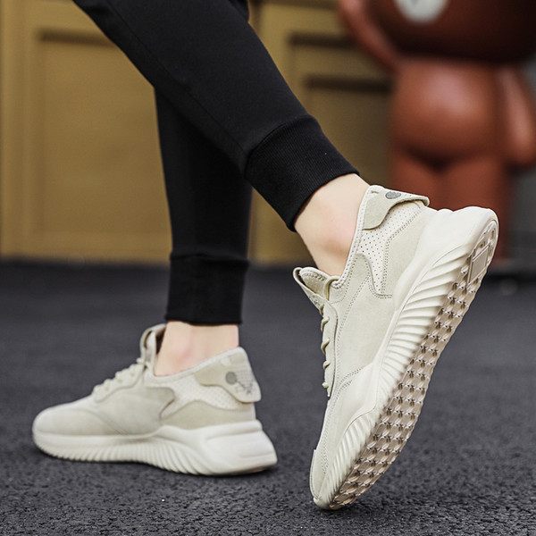 Eco velúrból készült lezser férfi tornacipő lapos talppal