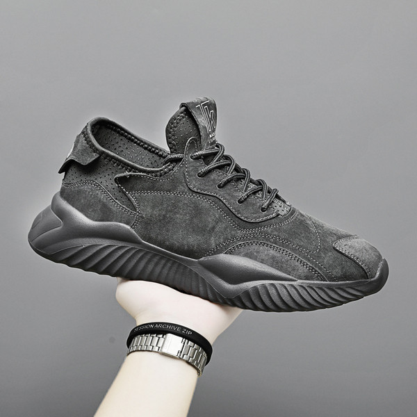 Eco velúrból készült lezser férfi tornacipő lapos talppal