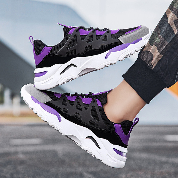 Alkalmi férfi tornacipő vastag talppal - légáteresztő